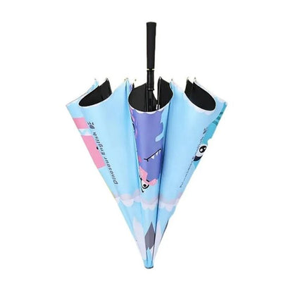Blue Dino, Unique Mexican Hat Style Kids Umbrella, 5-12 years, Blue