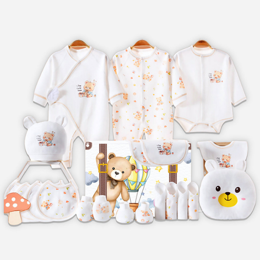 20pcs Gift Bear Hamper for Newborn Baby Boy / Baby Girl, Giftset for Baby, All Season wear, 0-12 months
