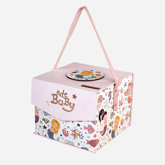 16pcs Pink Mermaid Newborn Hamper/Gift Box for Baby Girl, 0-6 months