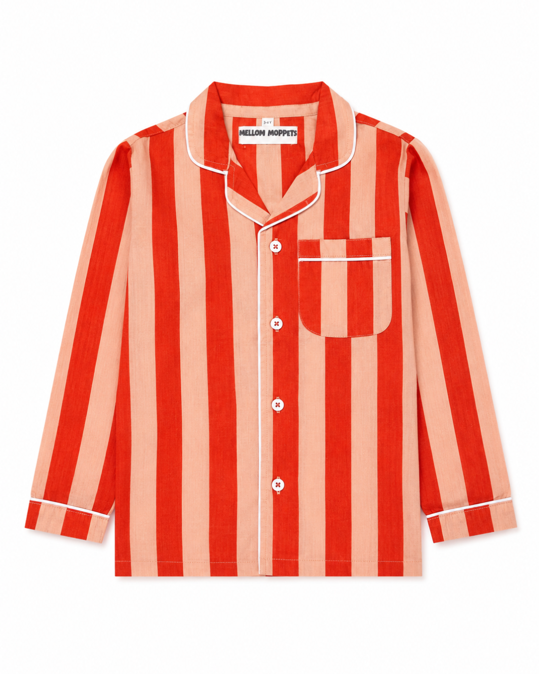 Terracotta Stripe Cotton Night Suit