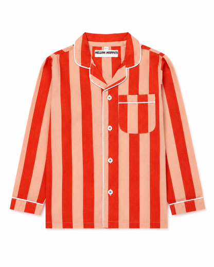 Terracotta Stripe Cotton Night Suit