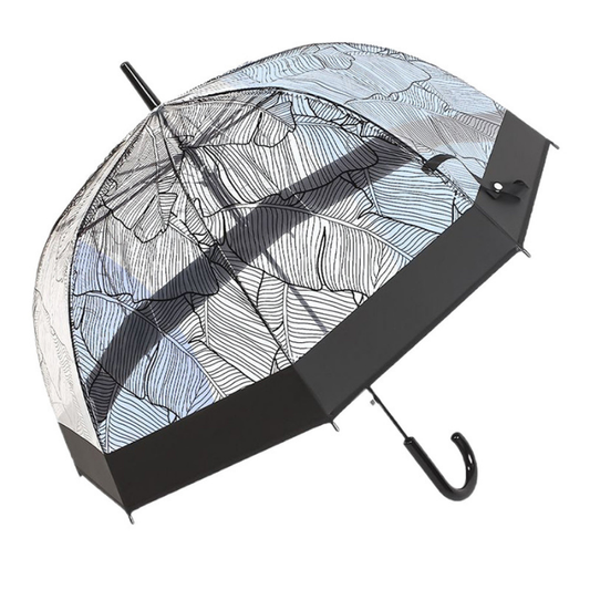 Self Print Black Transparent Umbrella for Kids and Teens, 8Years - 15Years