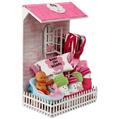 Newborn Baby Girl Picket Fence House Hamper (0-12 months)