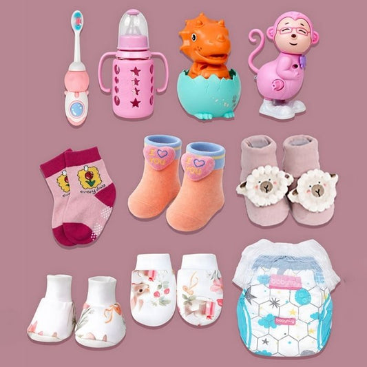 Newborn Baby Girl Wooden Dollhouse Gift Hamper (0-12 months)