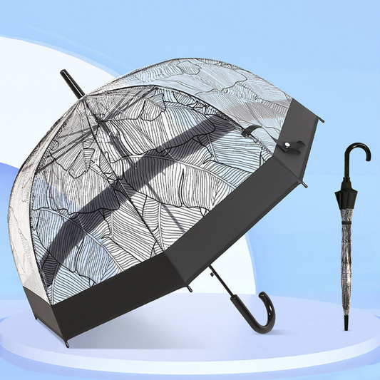 Self Print Black Transparent Umbrella for Kids and Teens, 8Years - 15Years