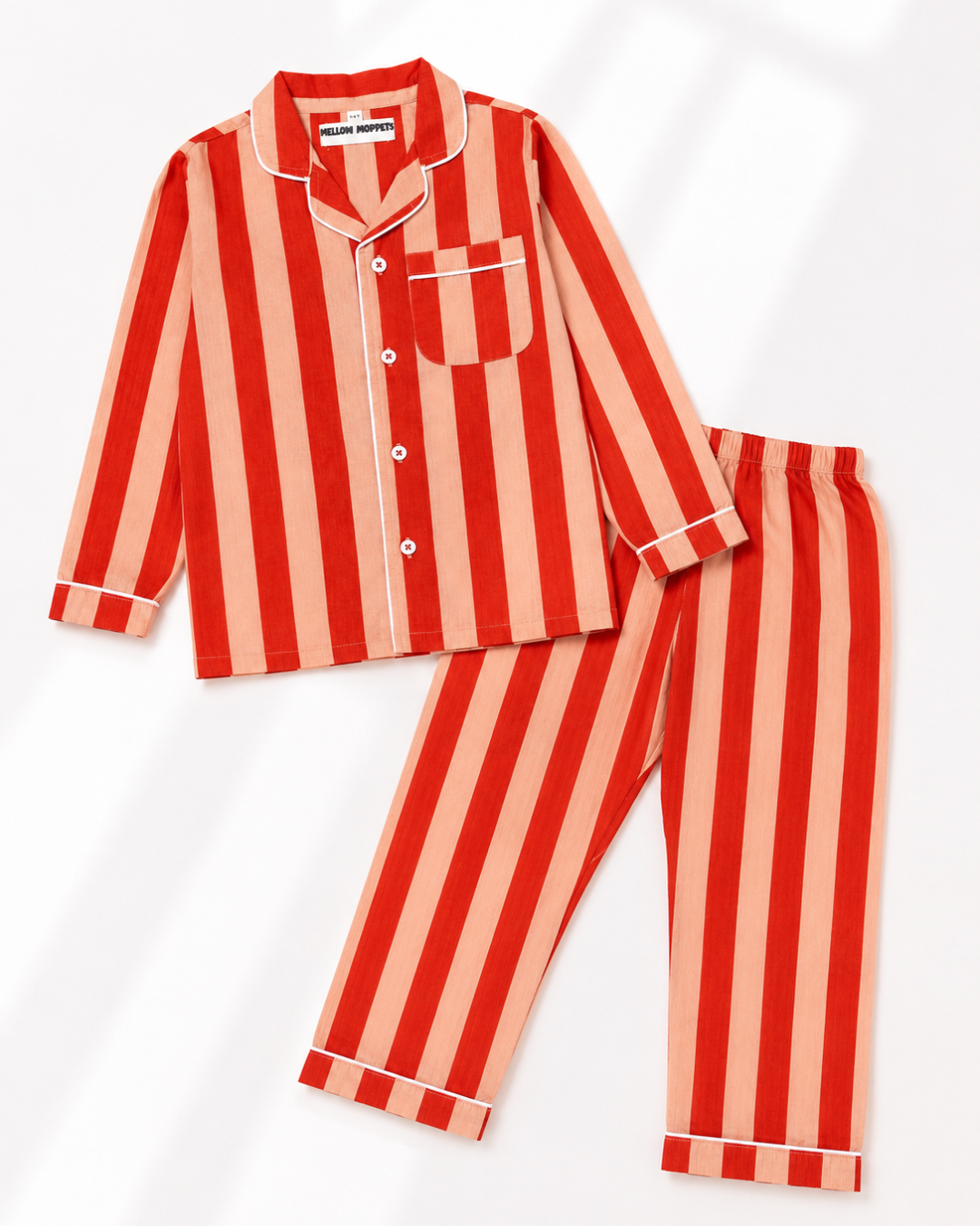 Terracotta Stripe Cotton Night Suit