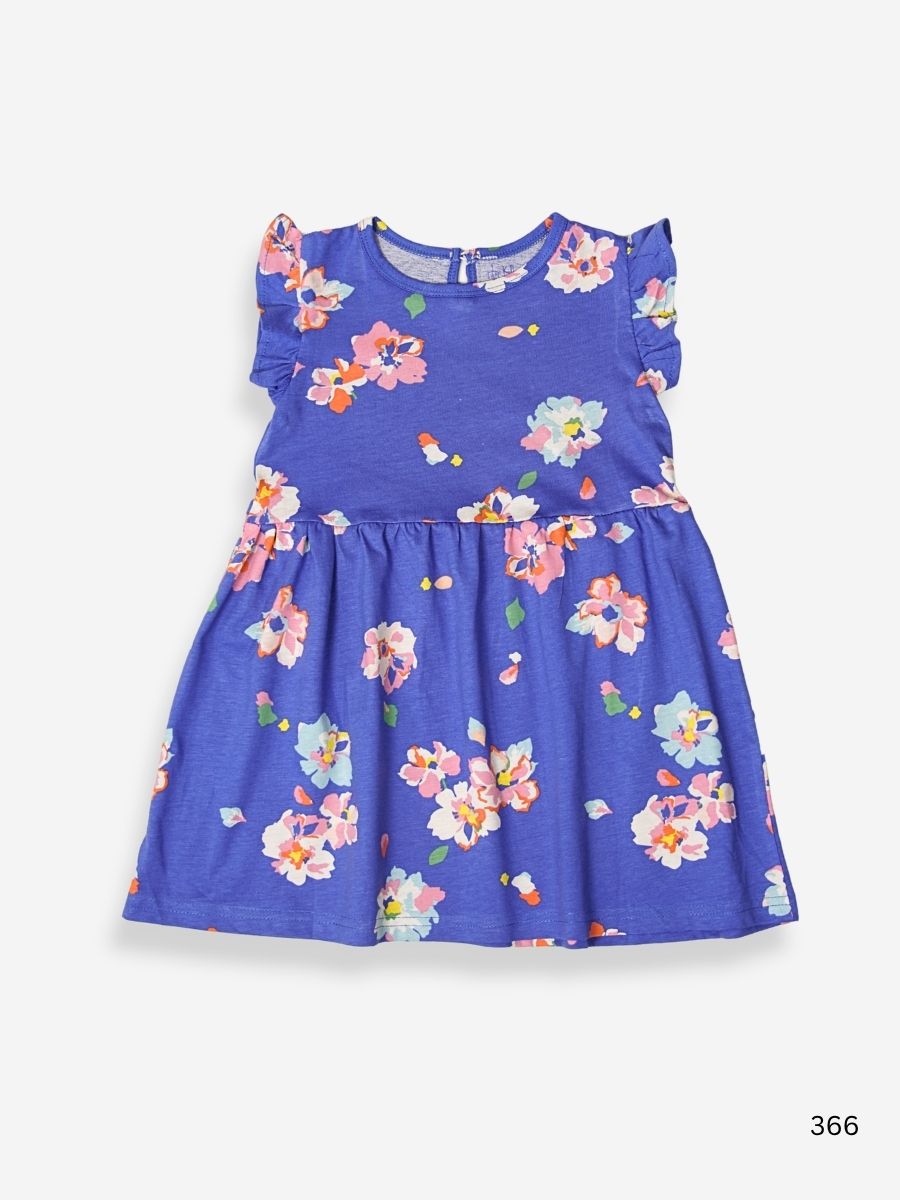 Summer Bloom Ruffle Sleeve Frock