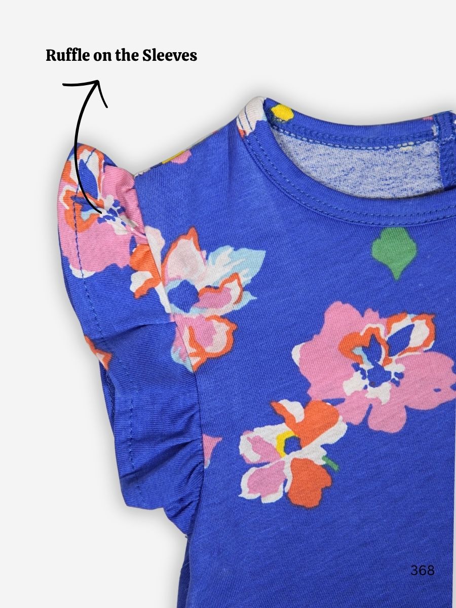 Summer Bloom Ruffle Sleeve Frock