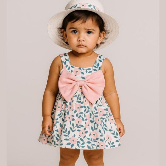 Blue Flower Dress with Hat