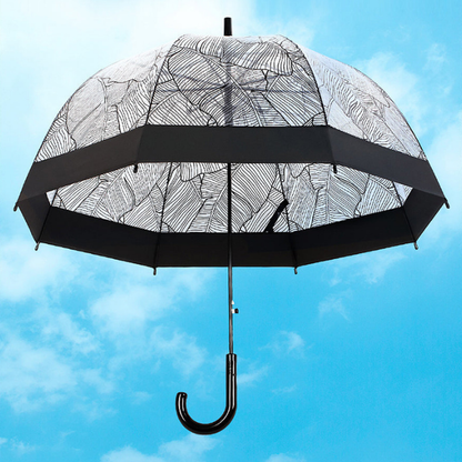 Self Print Black Transparent Umbrella for Kids and Teens, 8Years - 15Years
