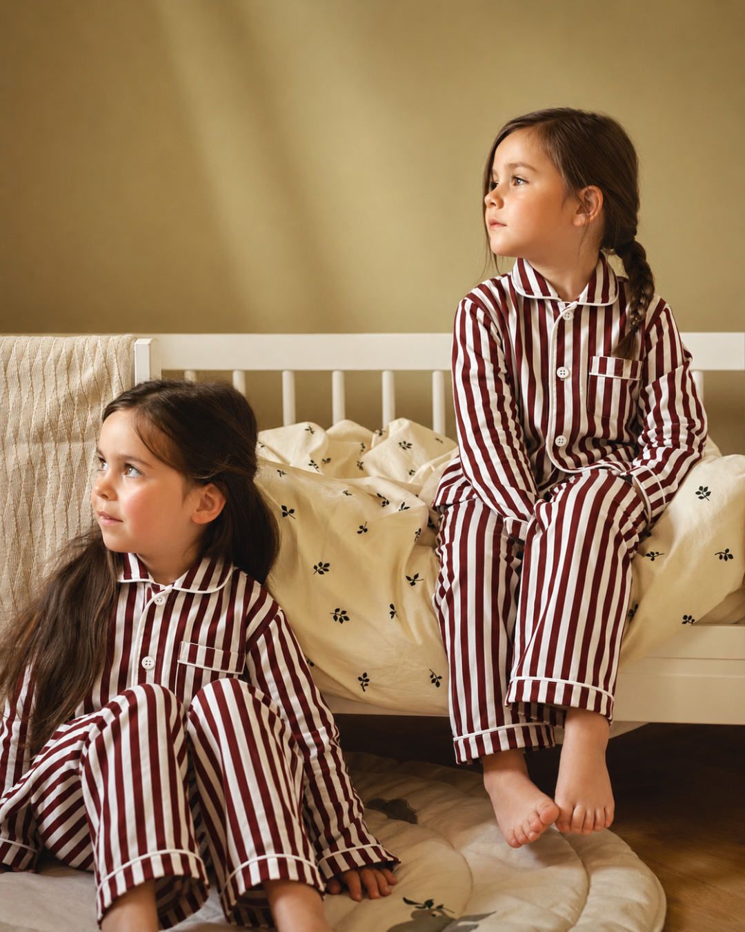 Garnet Stripe Cotton Night Suit