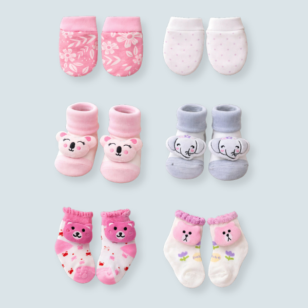 25 pcs, Twin Girls White cane basket themed Newborn Baby Boy, All Season wear,Gift Hamper set, 0-6 months
