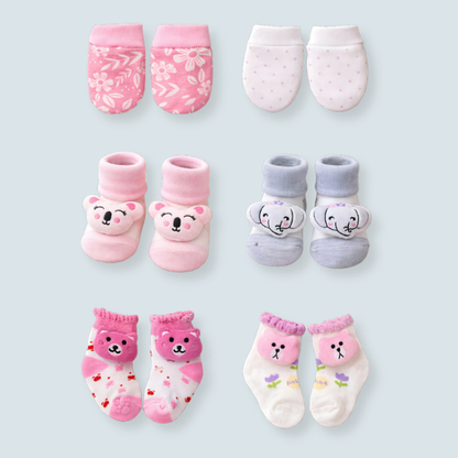 25 pcs, Twin Girls White cane basket themed Newborn Baby Boy, All Season wear,Gift Hamper set, 0-6 months