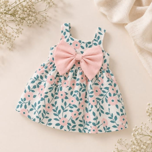 Blue Flower Dress with Hat