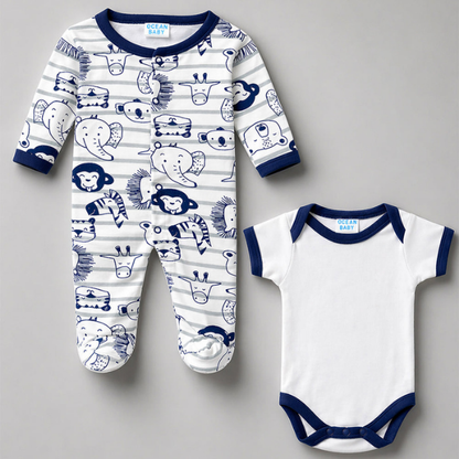 25 pcs, Twin Boy & Girl White cane basket themed Newborn Baby Boy, All Season wear,Gift Hamper set, 0-6 months