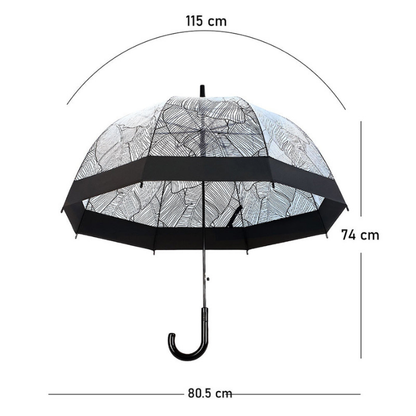 Self Print Black Transparent Umbrella for Kids and Teens, 8Years - 15Years