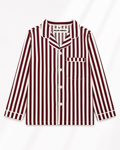 Garnet Stripe Cotton Night Suit