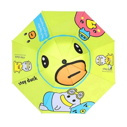 Toy Duck theme, Unique Mexican Hat Style Kids Umbrella, 5-12 years, Green