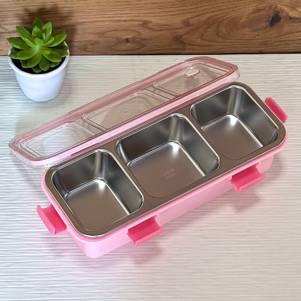 Sleek bento lunch box 3 compartment