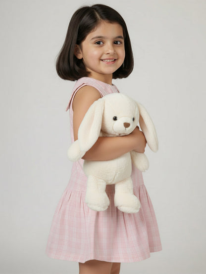 Peterpan Checked Sleeveless Dress for Girls (Pink)