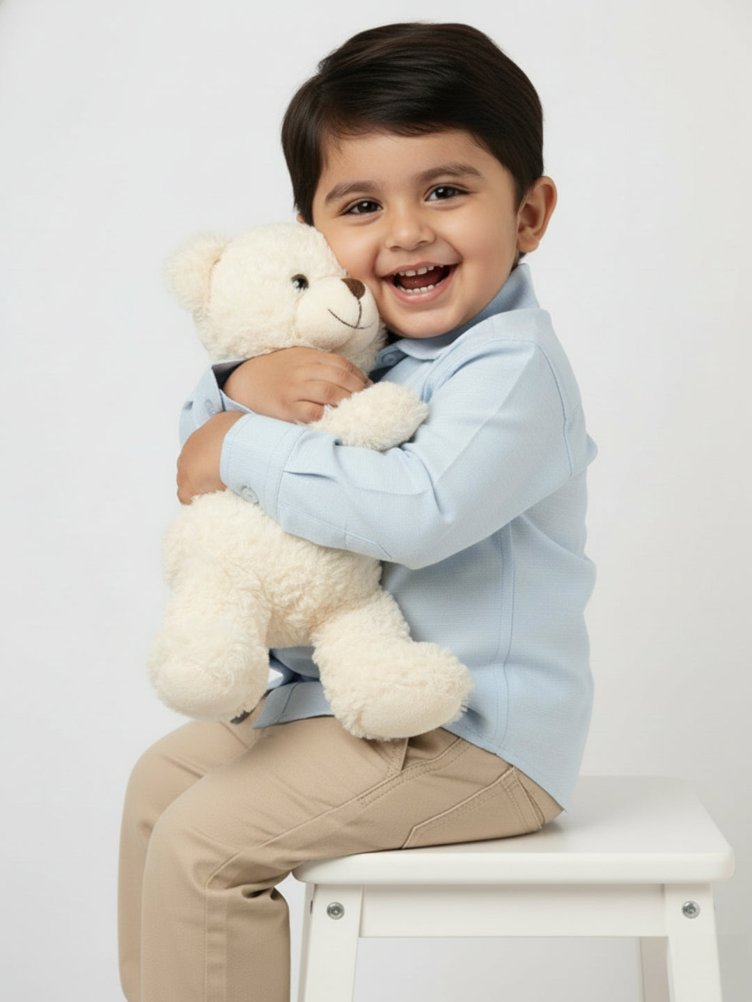 No Fuss Toddler Zip Shirt in Blue | Formal shirt with hidden zipper