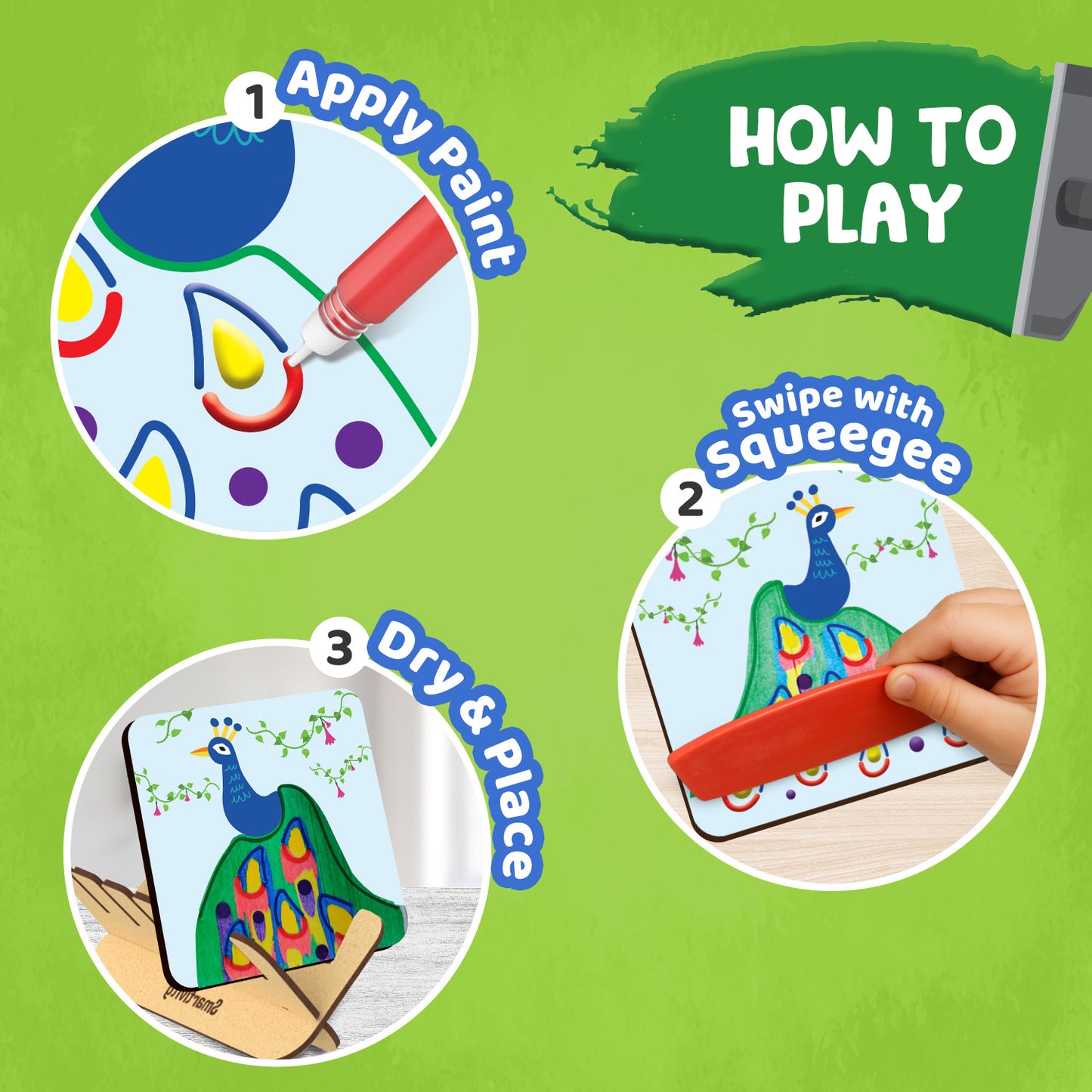 Smartivity Squeegee Art Coaster Kit STEM Toy for Kids 6+