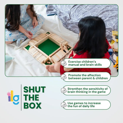 iLearnNGrow Shut The Box – Classic Wooden Shut the Box Dice Game
