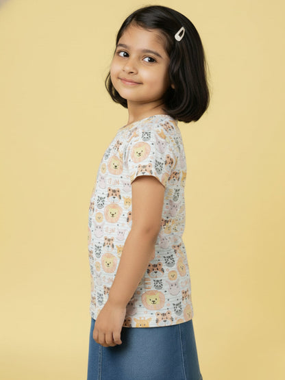 Happy Animals Pure Cotton Comfort T-shirt for Girls