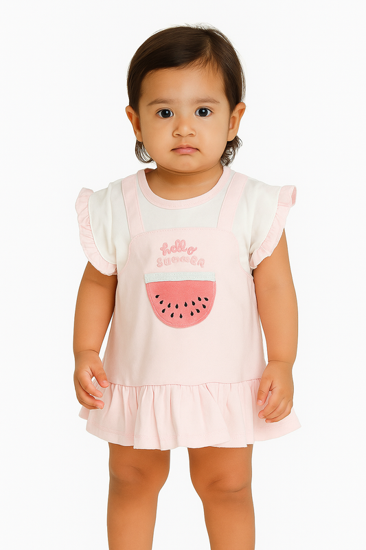 Hello Summer Watermelon Ruffle Top & Diaper‑Cover Set