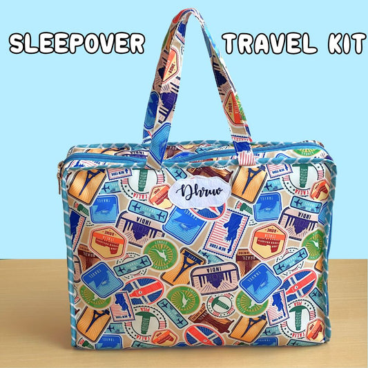 Travel bag with travel-themed design