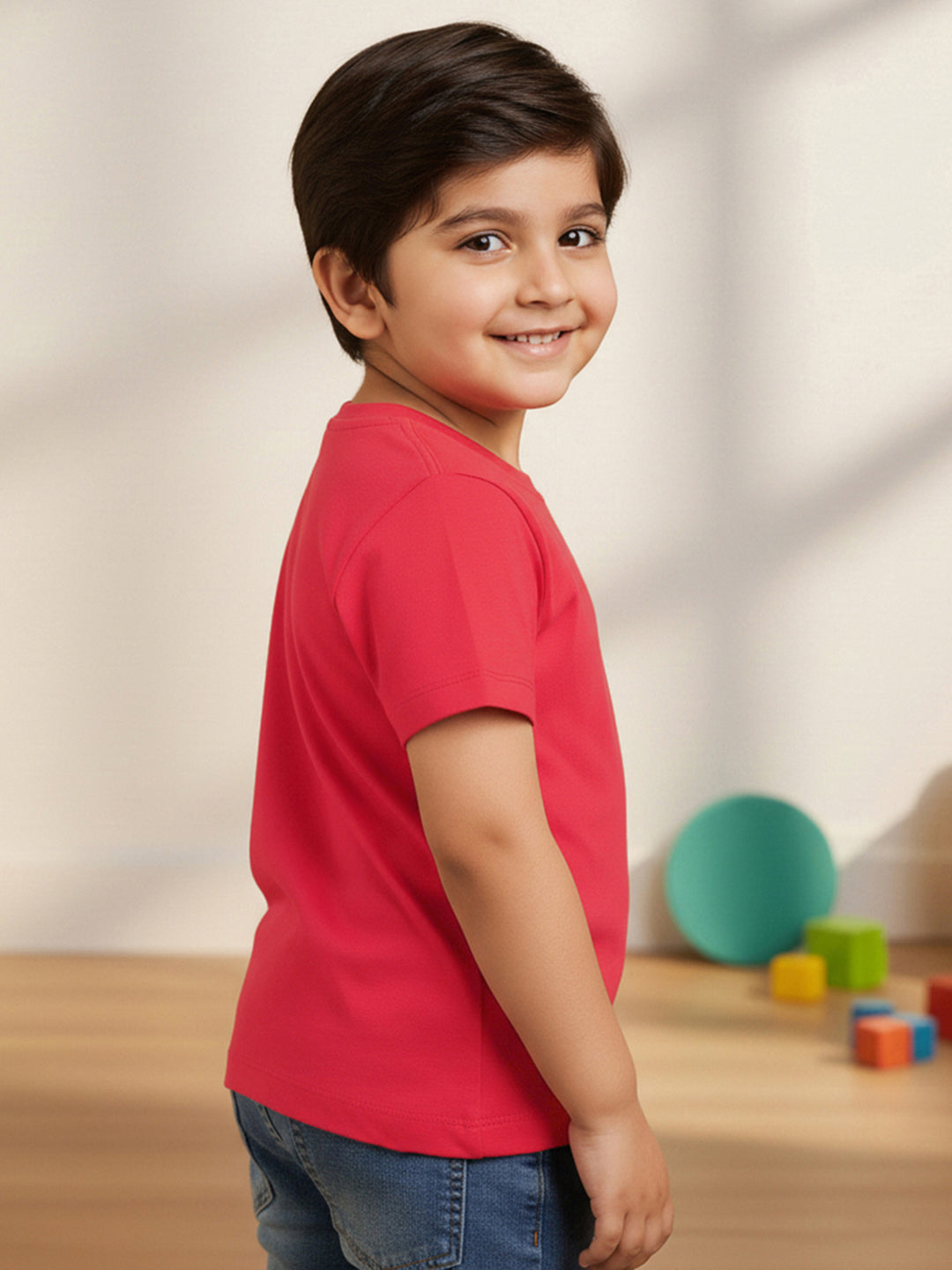 Everyday Basics: 100% Cotton T-shirt For Boys (Red)