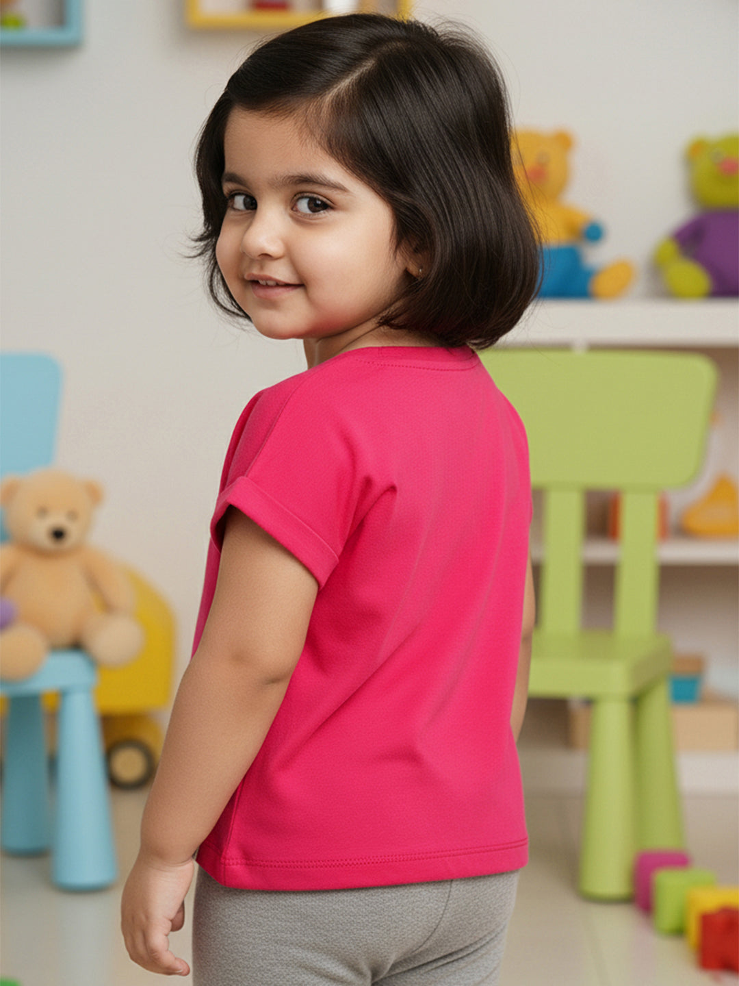 Easy Breezy Pure Cotton Comfort T-shirt in Fuchsia Pink