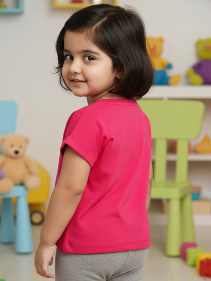 Easy Breezy Pure Cotton Comfort T-shirt in Fuchsia Pink