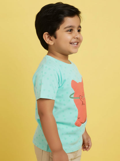 Puffy Peach The Hippo T-shirt in Blue For Boys