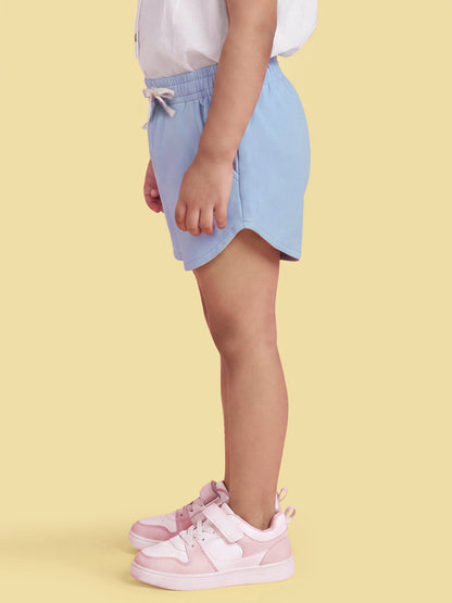 Everyday Basics: Value Pack of 2 100% Cotton Shorts For Girls (Pink and Blue)
