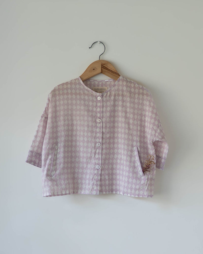 Shared Secrets co-ord in lilac rhombus