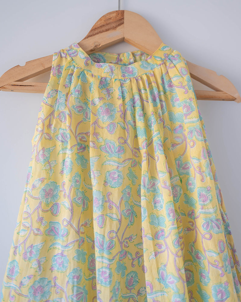 Kin dress in lemon butterfly