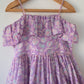 Fool's paradise dress in purple butterfly blockprint