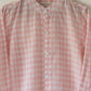 Barefoot boy shirt in blush pink rhombus