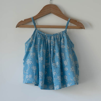Blossom powder blue spaghetti top shorts set