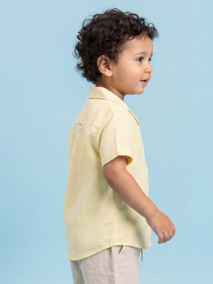 On Vacay Casual Resort Collared Shirt for Boys (Yellow)