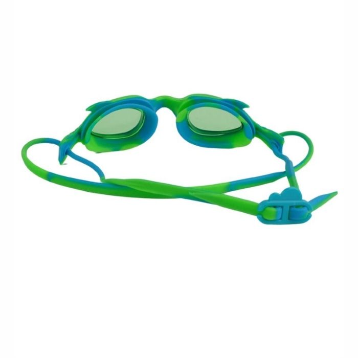 Fluoroscent Green & Blue Fishtail Designed Frame, Anti-Fog UV Protection Leakproof Design Swim Goggles for Kids, 3 years - 8 years