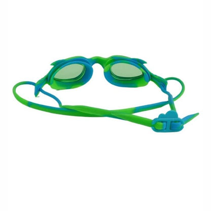 Fluoroscent Green & Blue Fishtail Designed Frame, Anti-Fog UV Protection Leakproof Design Swim Goggles for Kids, 3 years - 8 years