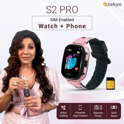 Sekyo S2 Pro Kids Smartwatch with Calling | GPS Location Tracking, SOS Alert, Camera, Safe Zone & Family Chat | 4G/5G SIM Support | App-Controlled | Long Battery Life
