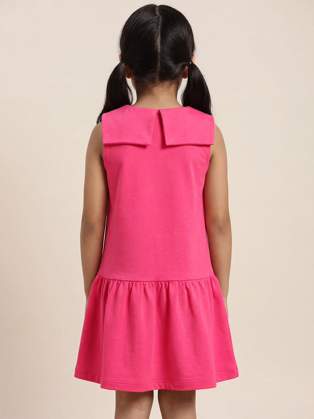 Peterpan Floral Sleeveless Dress for Girls (Fuchsia Pink)