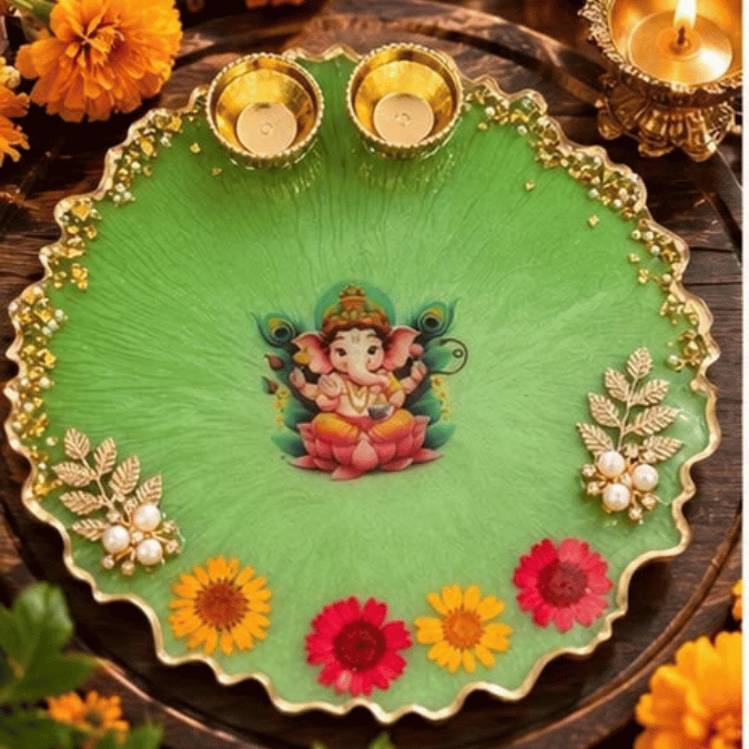 Karwa & Diwali Pooja Resin Thali