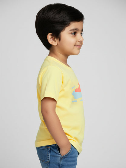 Puffy Peach The Hippo T-shirt in Yellow For Boys