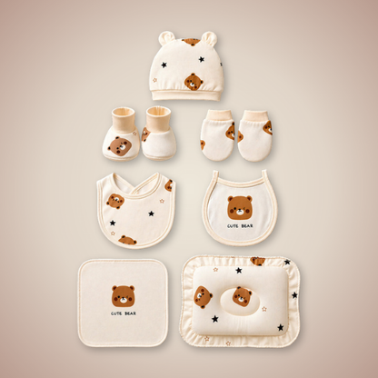 22 pcs small Bear Hamper for Newborn Baby Boy/ Baby Girl, All season wear hamper with Giraffe travel Suitcase, 0-12 months