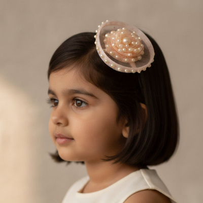 Choko Pearl Blossom Fascinator Hair Clip – Champagne Gold