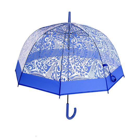Self Print Dark Blue Transparent Umbrella for Kids and Teens, 8Years - 15Years